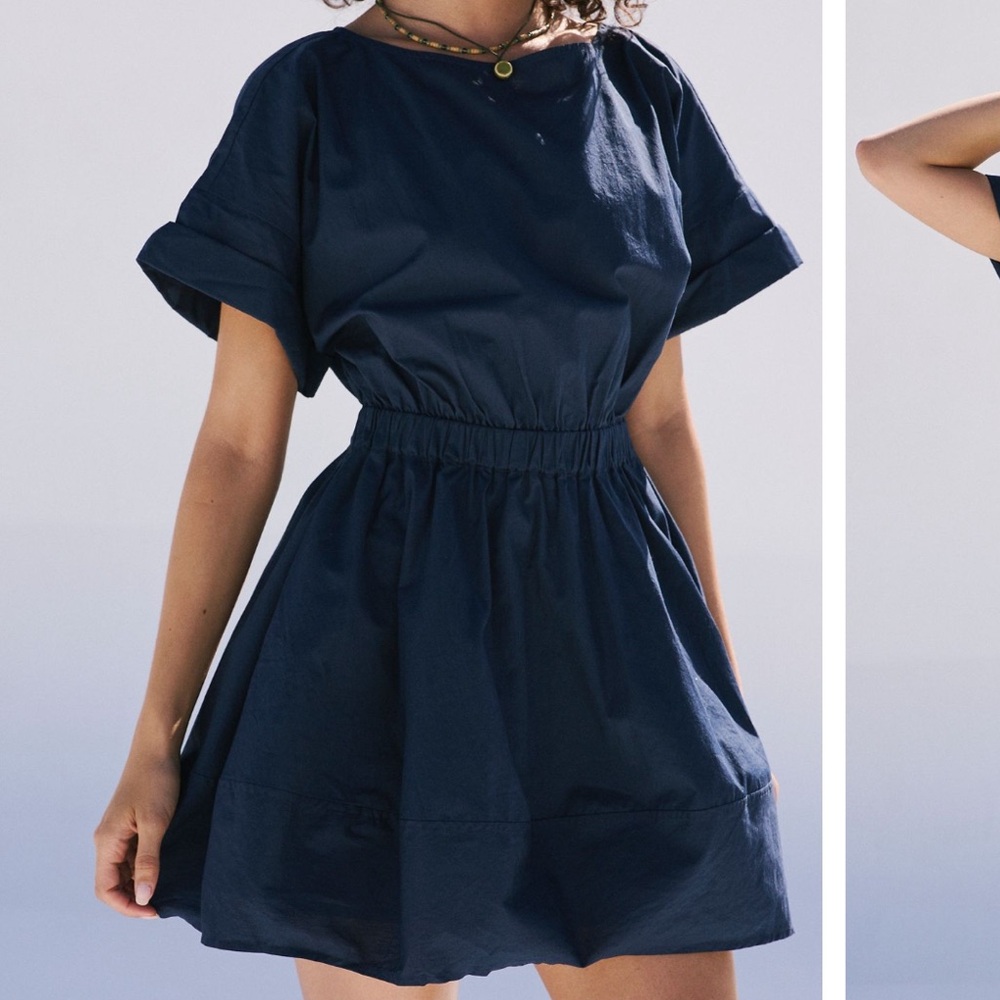 Navy Free People Full-Time Fun Mini Dress size XS - Picture 1 of 9